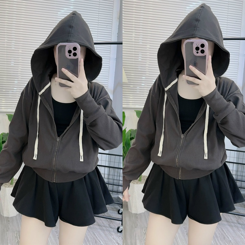 ÁO KHOÁC THUN GÂN FORM VỪA TÚI KHOÁ, ÁO KHOÁC GÂN TRƠN