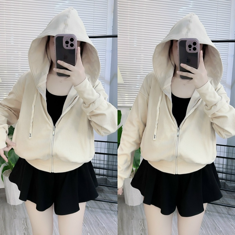 ÁO KHOÁC THUN GÂN FORM VỪA TÚI KHOÁ, ÁO KHOÁC GÂN TRƠN