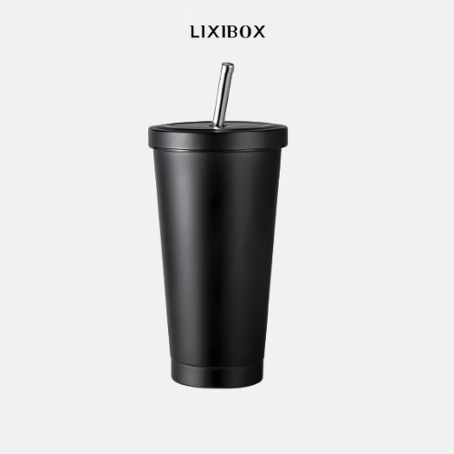 Ly Giữ Nhiệt Bằng Thép Không Gỉ Kèm Ống Hút 500ml