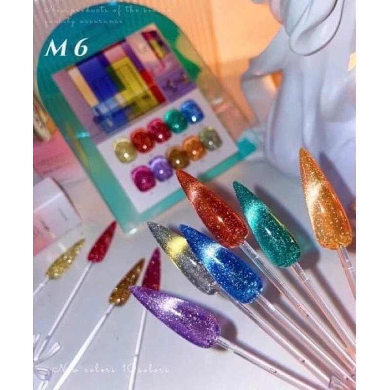 Sét mắt mèo 9D 15ml  tặng bảng màu và nam chân
