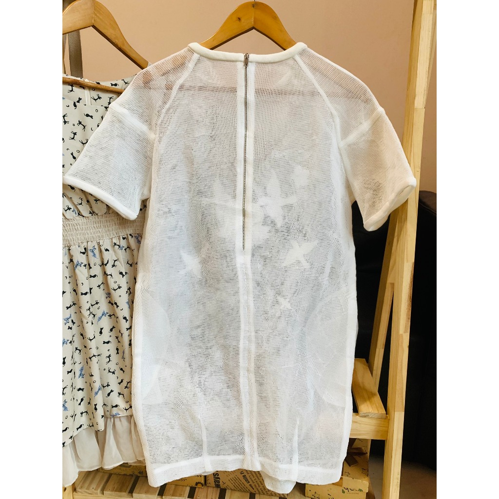 Đầm lưới thêu tim & bồ câu No Brand