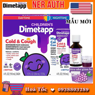 Hoả Tốc Siro trẻ em Dimetapp Children s Cold & Cough Day & Night 354ml