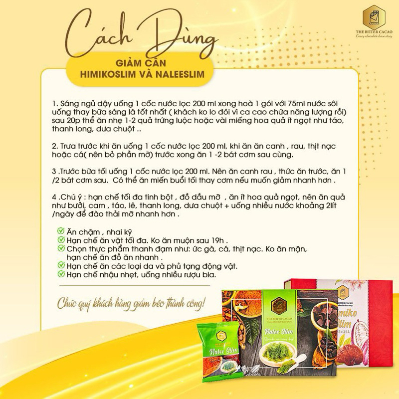 Cacao Giảm cân Nalee slim  giúp thon gọn
