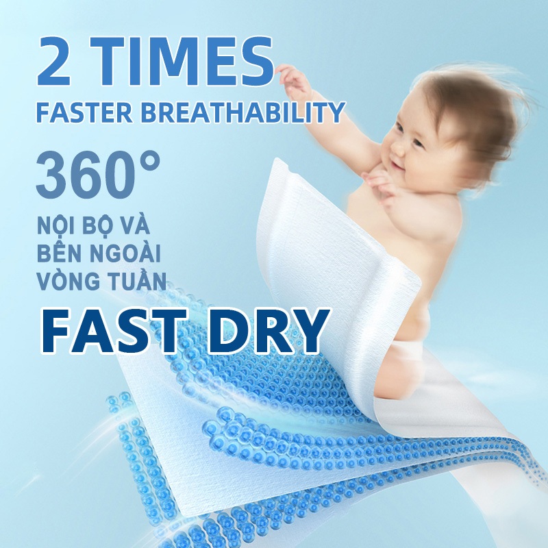 50 miếng Tushie Treats tã dán sơ sinh tả quần sát thấm hút thông thoáng cho bỉm cho bé bỉm dán NB/S/M/L/XL/2XL/3XL