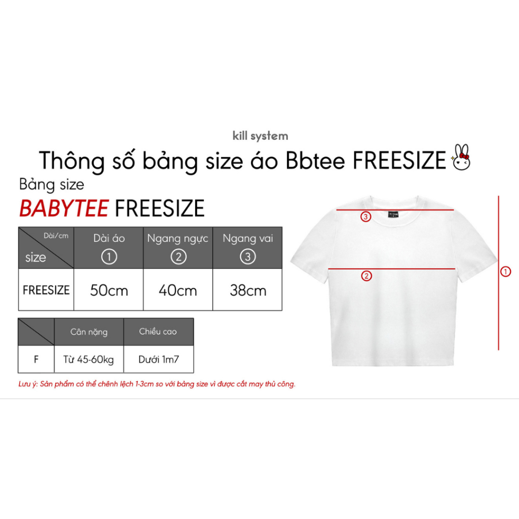 Áo thun baby tee Kill System KESHI hình in bida chất thun co giãn màu trắng