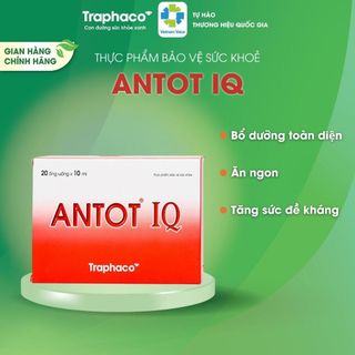 Phát Triển Chiều Cao, Trí Tuệ Antot IQ Traphaco Bồi Bổ Sức Khỏe Ăn Ngon Cho Bé và Người Lớn - Hộp 20 Ống uống x 10 ml