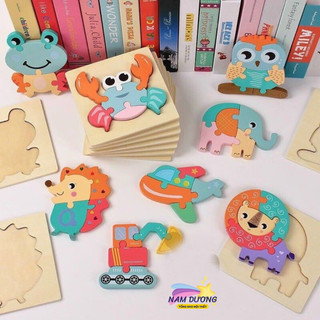 Tranh Gỗ 3D Nổi Ghép Hình Lắp Ráp Nam Dương Đồ Chơi Xếp Hình Cho Bé Thông Minh, Sáng Tạo,Tư Duy Tốt Size To 15x15