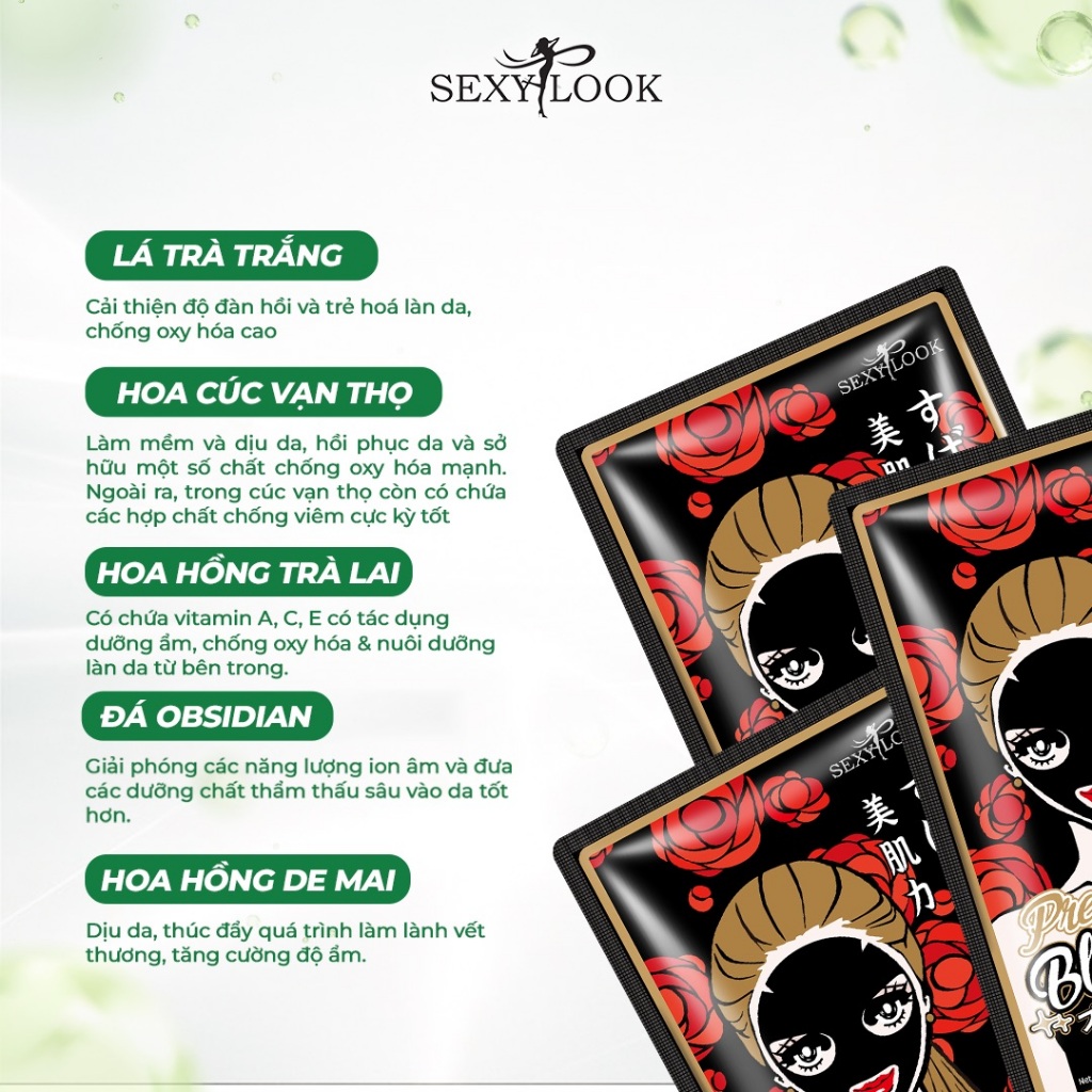 Combo Mặt Nạ Đen Tràm Trà Và Hoa Sơn Trà Kiểm Soát Dầu Cấp Ẩm Da SEXYLOOK 2 miếng x 28ml