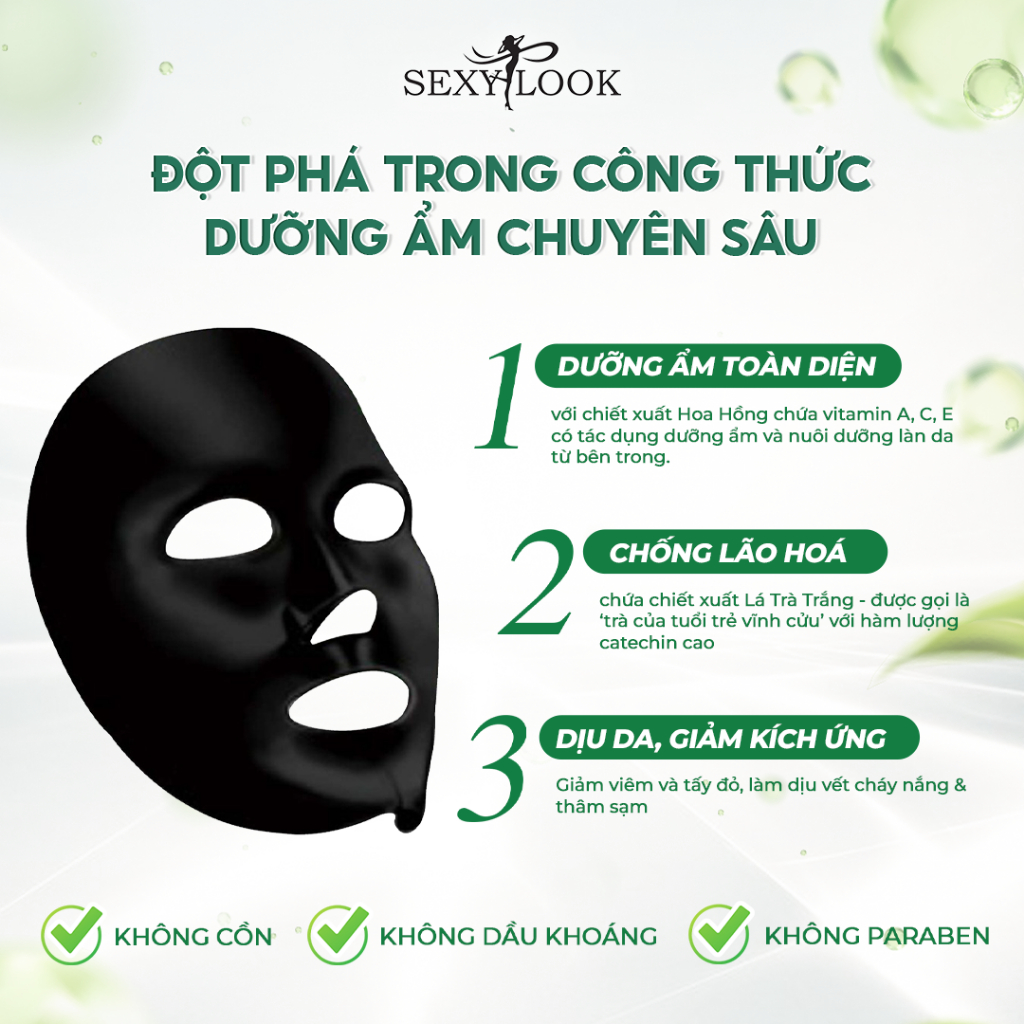 Combo Mặt Nạ Đen Tràm Trà Và Hoa Sơn Trà Kiểm Soát Dầu Cấp Ẩm Da SEXYLOOK 2 miếng x 28ml