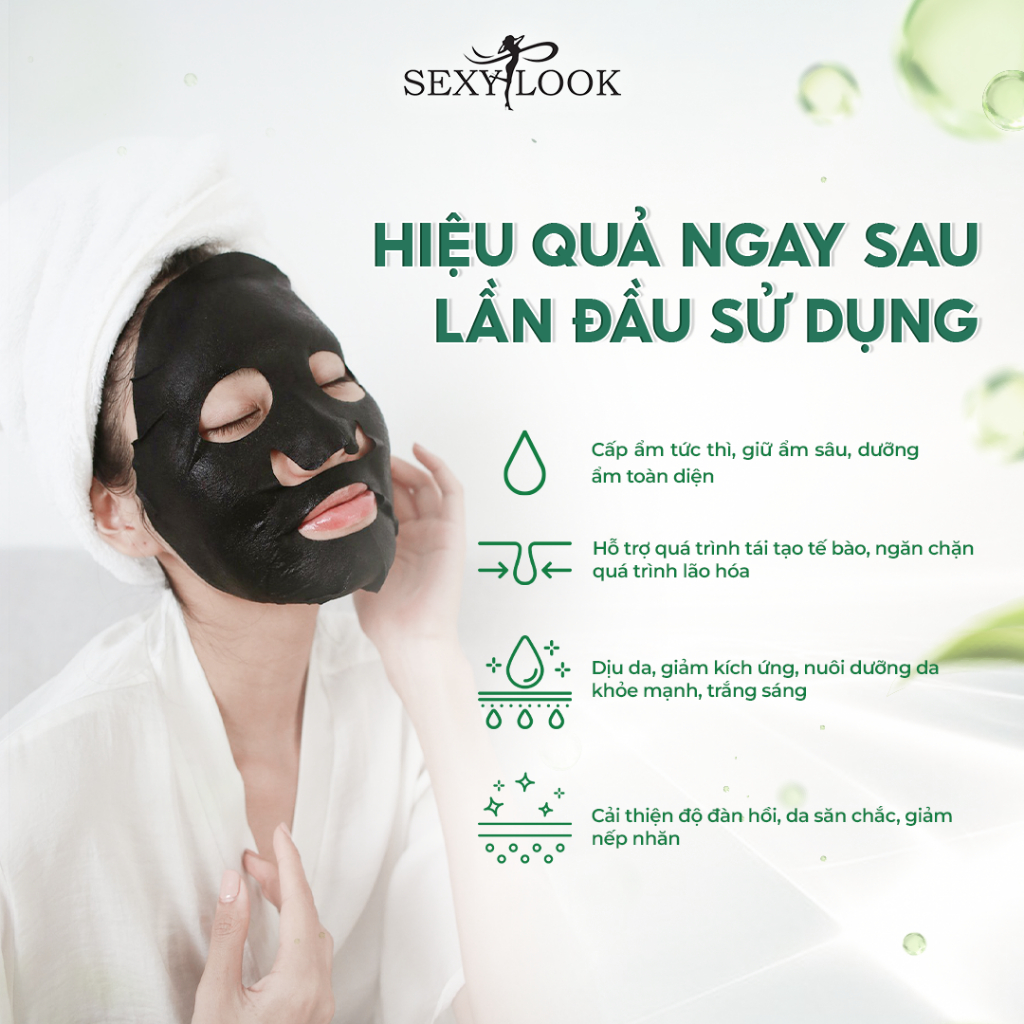 Combo Mặt Nạ Đen Tràm Trà Và Hoa Sơn Trà Kiểm Soát Dầu Cấp Ẩm Da SEXYLOOK 2 miếng x 28ml