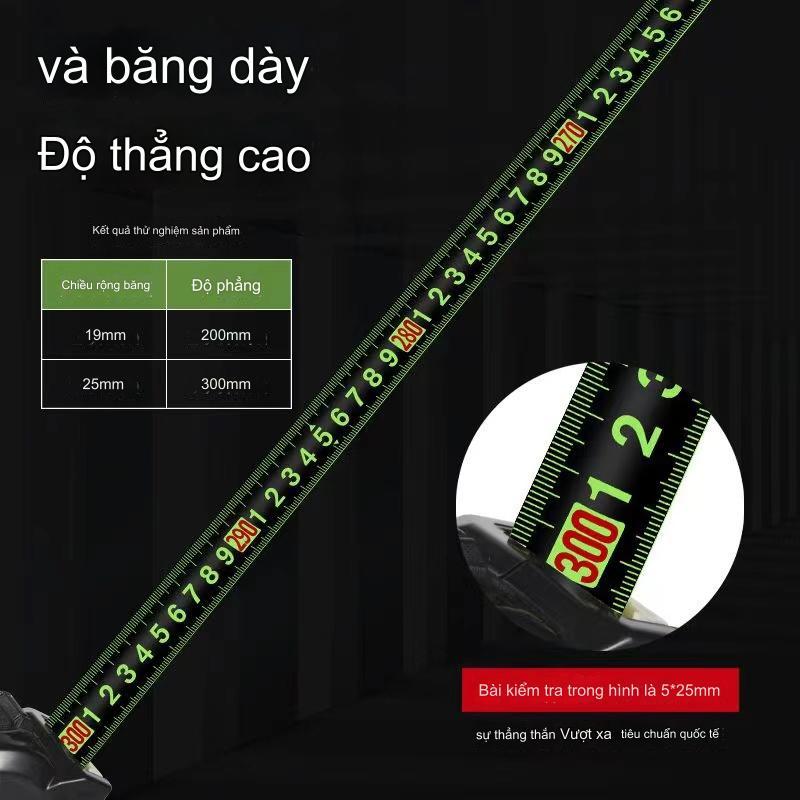 Hàng giao ngay Thước huỳnh quang công nghệ đen Thước Cuộn Thép /có thước dây nhập khẩu/5 mét/10 mét/dày/độ chính xác cao