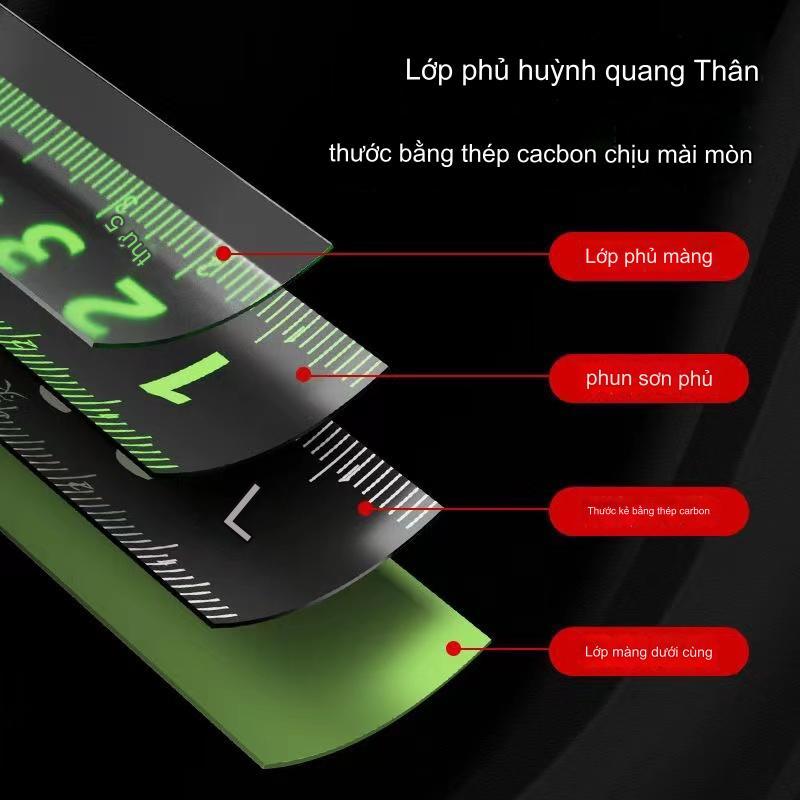 Hàng giao ngay Thước huỳnh quang công nghệ đen Thước Cuộn Thép /có thước dây nhập khẩu/5 mét/10 mét/dày/độ chính xác cao