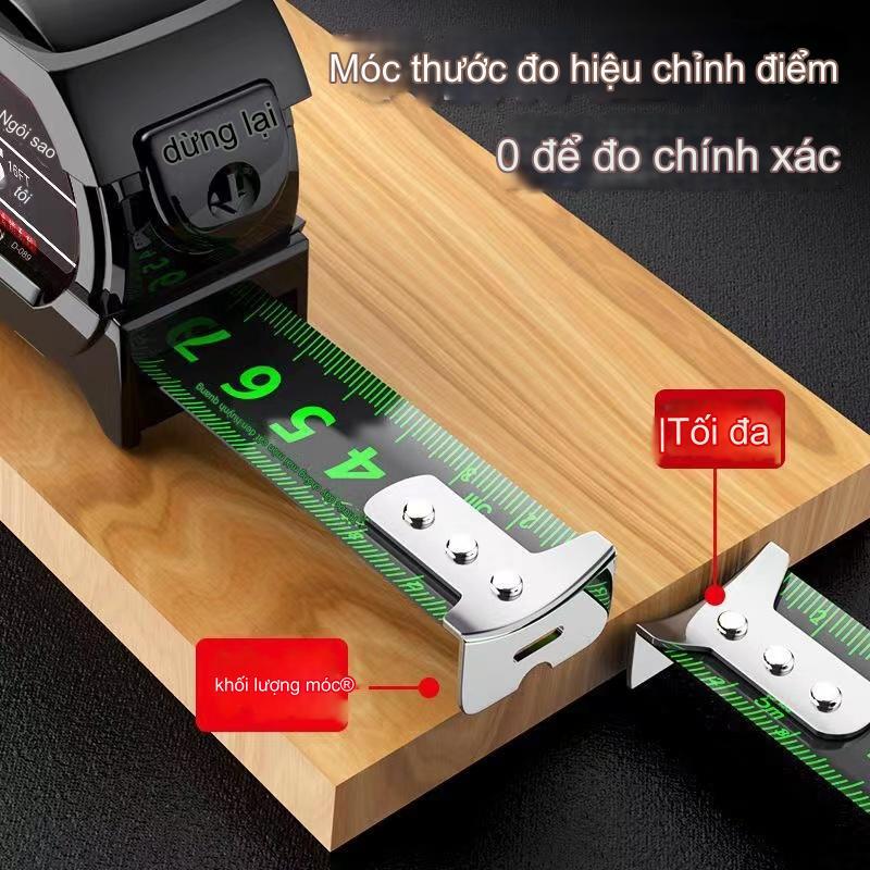 Hàng giao ngay Thước huỳnh quang công nghệ đen Thước Cuộn Thép /có thước dây nhập khẩu/5 mét/10 mét/dày/độ chính xác cao