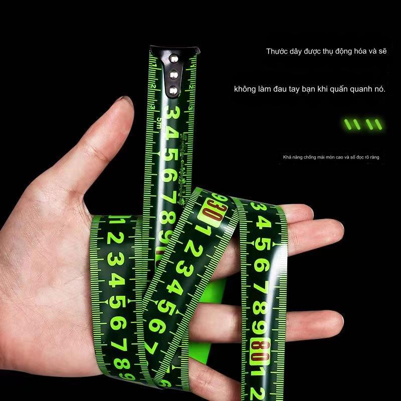 Hàng giao ngay Thước huỳnh quang công nghệ đen Thước Cuộn Thép /có thước dây nhập khẩu/5 mét/10 mét/dày/độ chính xác cao