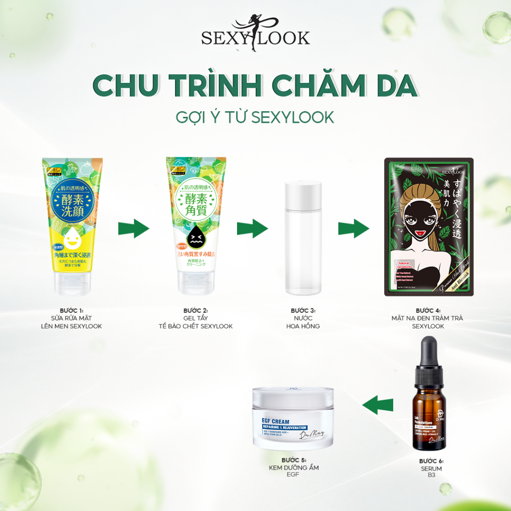 Combo Mặt Nạ Đen Tràm Trà Và Hoa Sơn Trà Kiểm Soát Dầu Cấp Ẩm Da SEXYLOOK 2 miếng x 28ml