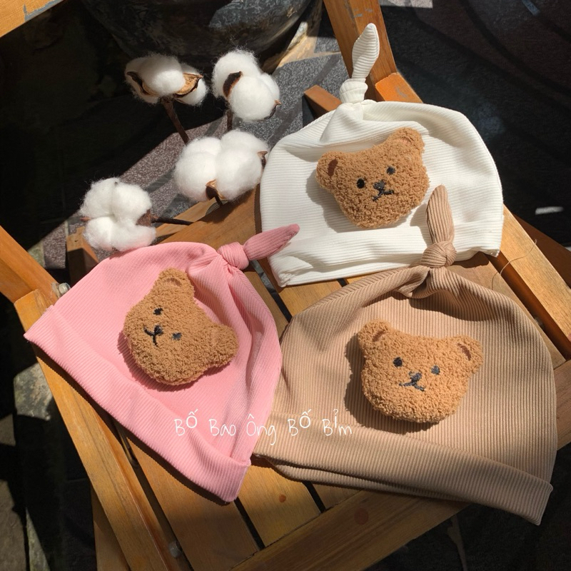 Mũ Tỏi Cho Bé Hình Hoa Gấu Siêu Xinh . Mũ Cho Bé. Từ 0-1 tuổi