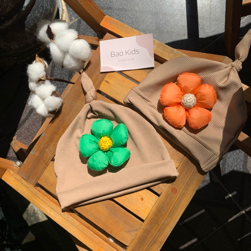 Mũ Tỏi Cho Bé Hình Hoa Gấu Siêu Xinh . Mũ Cho Bé. Từ 0-1 tuổi