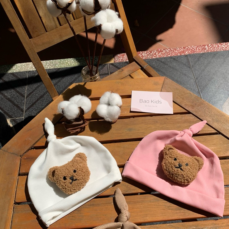 Mũ Tỏi Cho Bé Hình Hoa Gấu Siêu Xinh . Mũ Cho Bé. Từ 0-1 tuổi