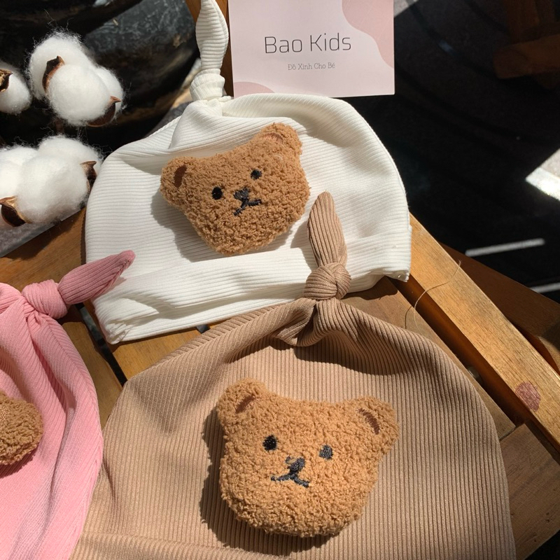 Mũ Tỏi Cho Bé Hình Hoa Gấu Siêu Xinh . Mũ Cho Bé. Từ 0-1 tuổi