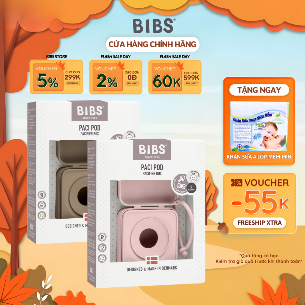 Hộp Đựng Ty Giả Và Đồ Ăn Dặm BIBS Cho Bé Chất Liệu An Toàn Chính Hãng Đan Mạch