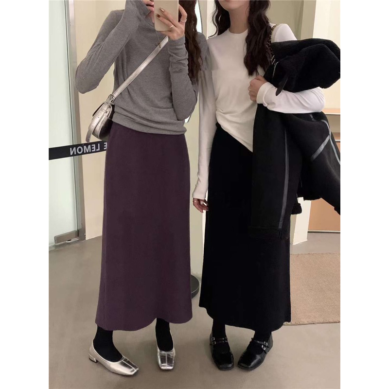 8003 Chân váy len bút chì lưng chun