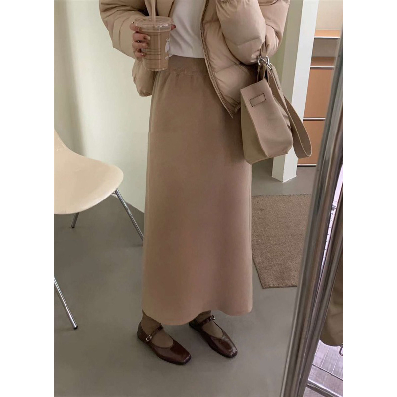 8003 Chân váy len bút chì lưng chun