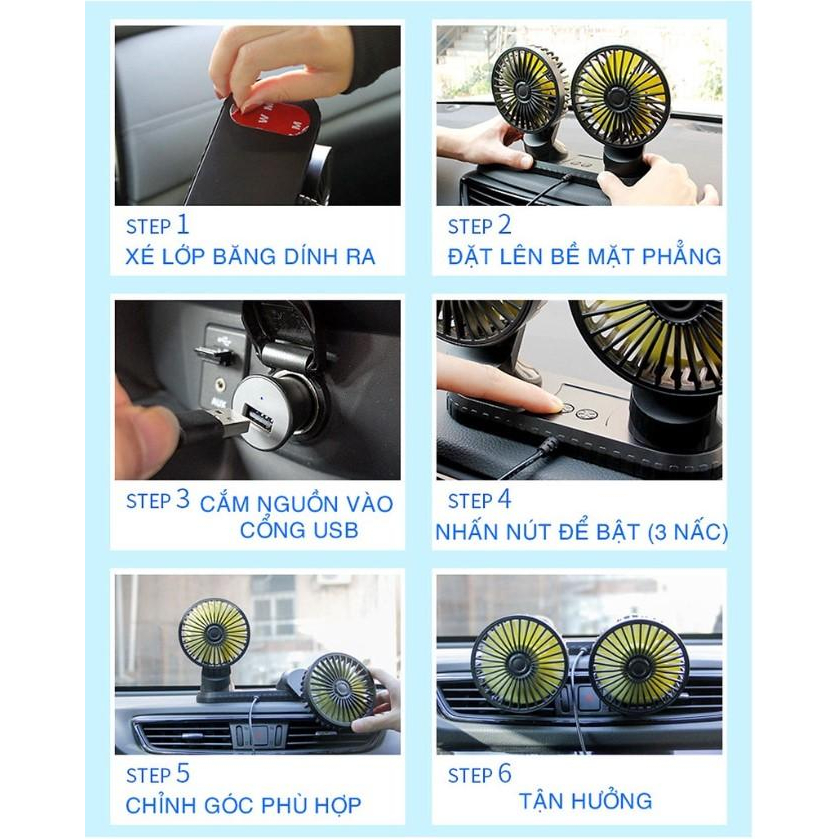 Quạt Xe Ôtô Vehicle chân cắm USB