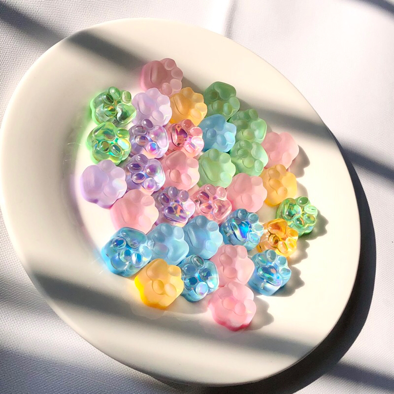 5 Charm hình chân mèo mini hlogram dễ thương
