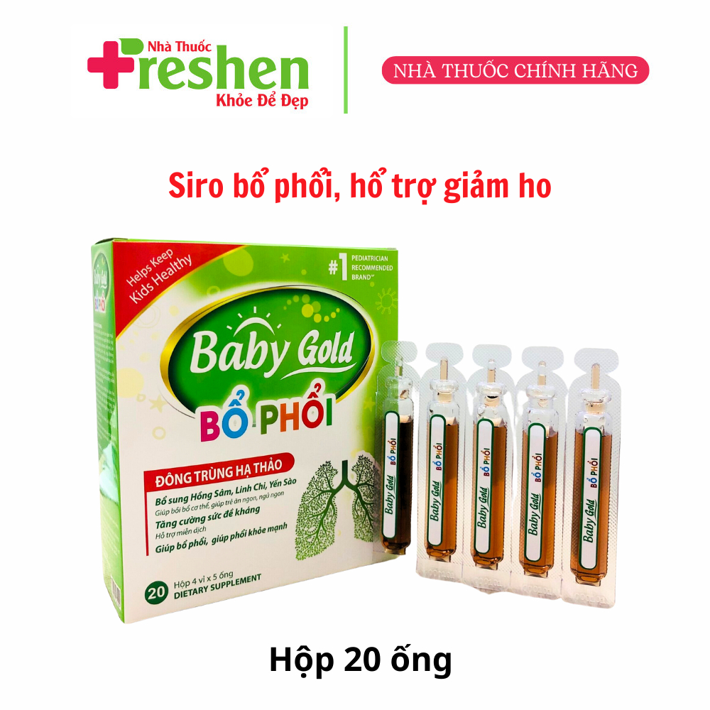 Siro Baby Gold, bổ phổi, đông trùng hạ thảo, tăng cường miễn dịch, tăng cường đề kháng, phòng tránh bệnh đường hô hấp