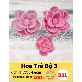 Bộ 3 khuôn silicon hoa trà - b01 - silicon hồng phát