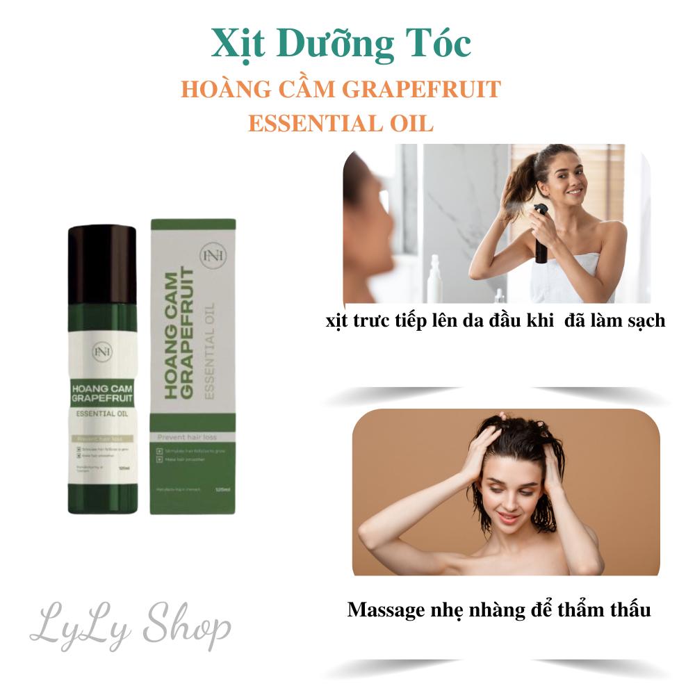 Xịt Dưỡng Tóc Hoàng Cầm Grapefrui Essential Oil, Phục Hồi Tóc, Chăm Sóc Tóc Hư Tổn, Chống Gãy Rụng LyLyShop - 125ml