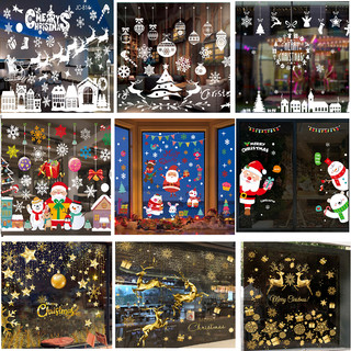 Decal dán kính Noel / Decal trang trí giáng sinh / Decal Cây Thông Hoa Tuyết Tuần Lộc
