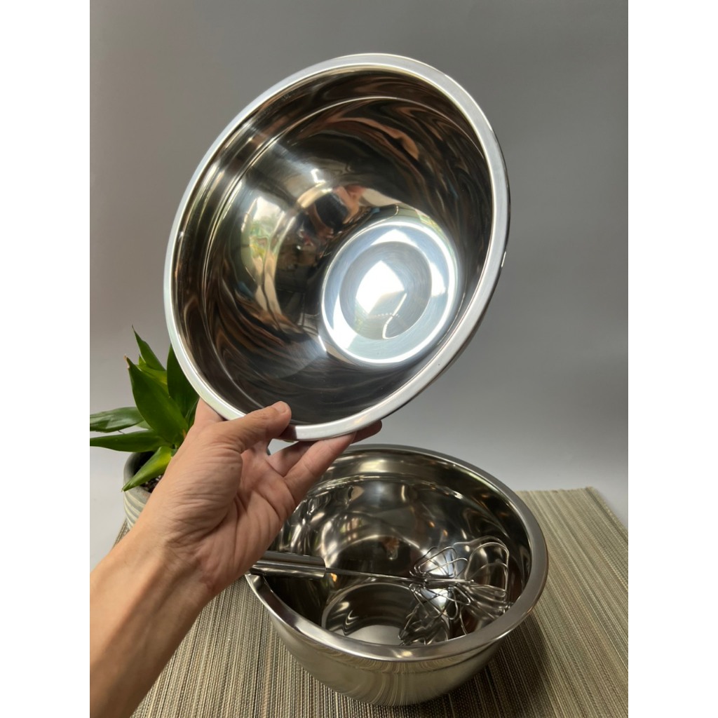 Tặng cây đánh trứng inox  + Khi Mua Bộ 2 Tô  Inox 22cm và 26cm LookCool