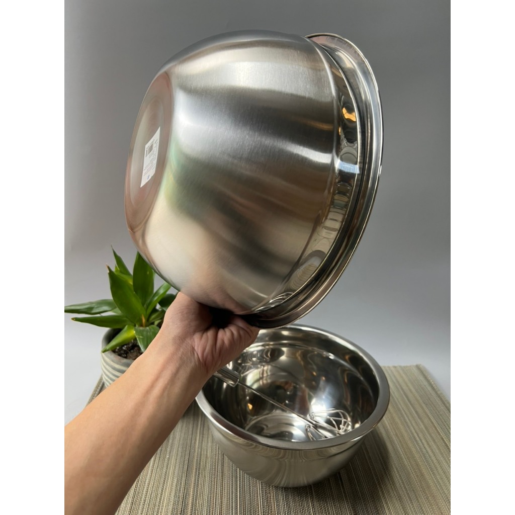 Tặng cây đánh trứng inox  + Khi Mua Bộ 2 Tô  Inox 22cm và 26cm LookCool