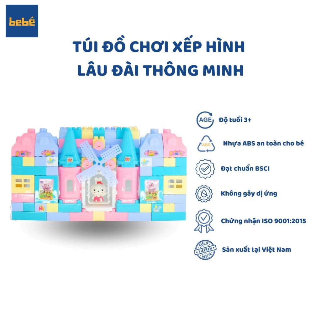 Túi đồ chơi xếp hình lâu đài thông minh - LAtoys - Sản xuất tại Việt Nam