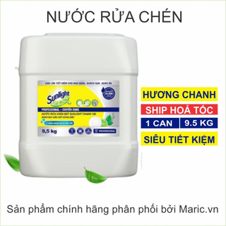 [CHỈ SHIP HOẢ TỐC]Nước rửa chén SUNLIGHT 9.5KG Chanh Can nhựa lớn siêu tiết kiệm