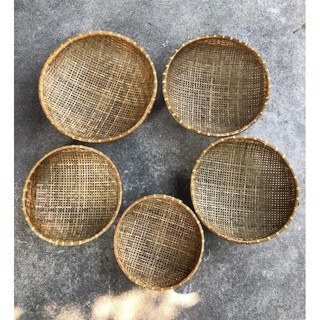 Bộ 5 rổ tre đan hun khói hàng đẹp