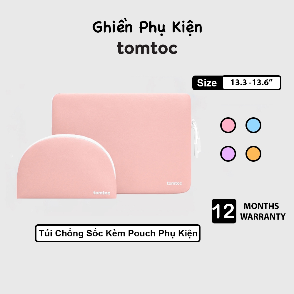 Túi Chống Sốc Tomtoc Corner Armor Kèm Túi Phụ Kiện Dành Cho Macbook Air/Pro M1/M2