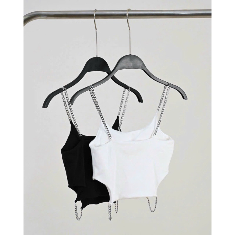 Áo Dây Cúp Mút Ngực Dây Xích Croptop Khoét Đan Eo Chất Borip