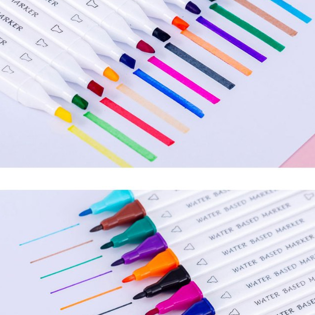 Bút màu marker gốc nước mini hai đầu combo 12/24/36/48 màu, đồ dùng văn phòng phẩm E1453