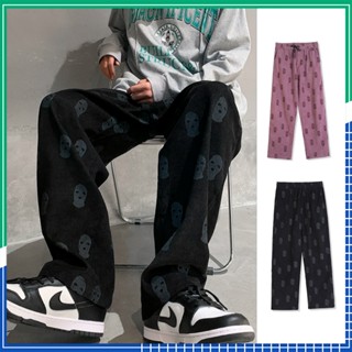 Quần dài ống rộng nam nữ unisex họa tiết vải nhung quần nam boy phố hàn quốc thời trang quần dài thể thao ống rộng