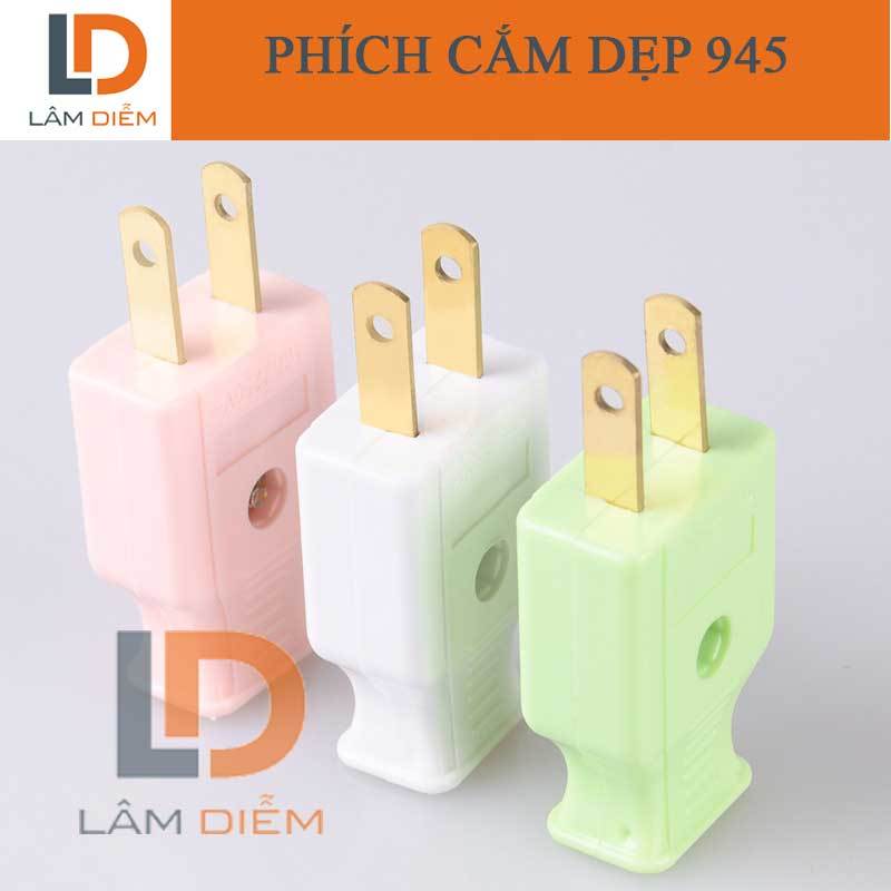Phích cắm đực phich cái 10A 250V chân dẹp 945-946