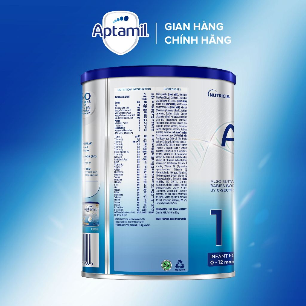 Combo 2 Sữa bột Aptamil Profutura Số 1  cho bé 0-12 tháng tuổi