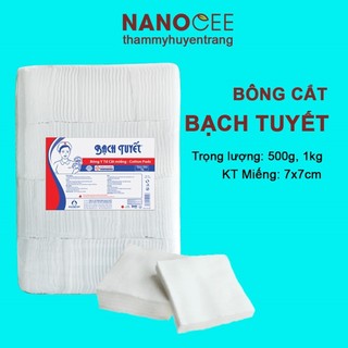 Bông Y Tế Bạch Tuyết 500g Cắt Miếng, Bông Gòn Bạch Tuyết