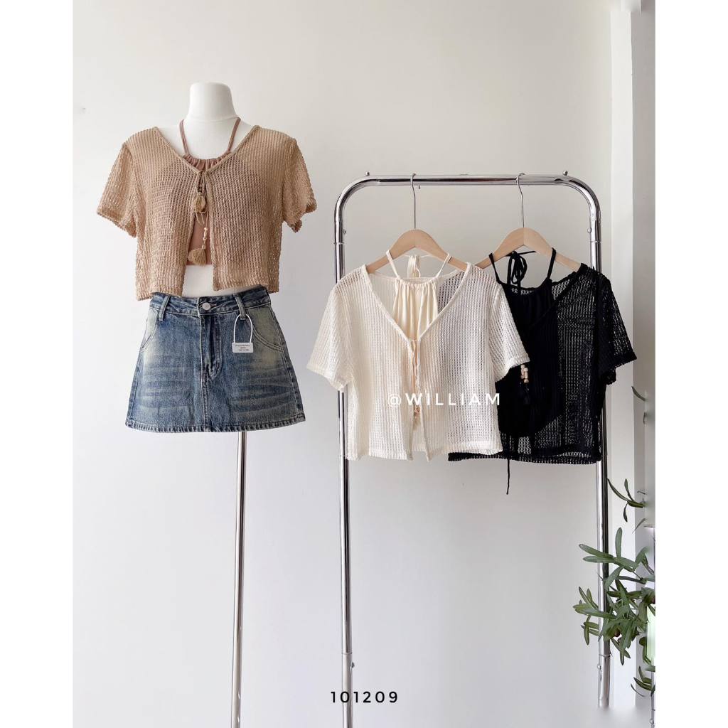 Áo len lưới + áo dây 2295