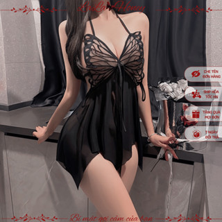 Váy Ngủ Cánh Bướm Xuyên Thấu Sexy Gợi Cảm BẢN CAO CẤP, Đầm Ngủ Cánh Bướm Quyến Rũ - LALA HONEY