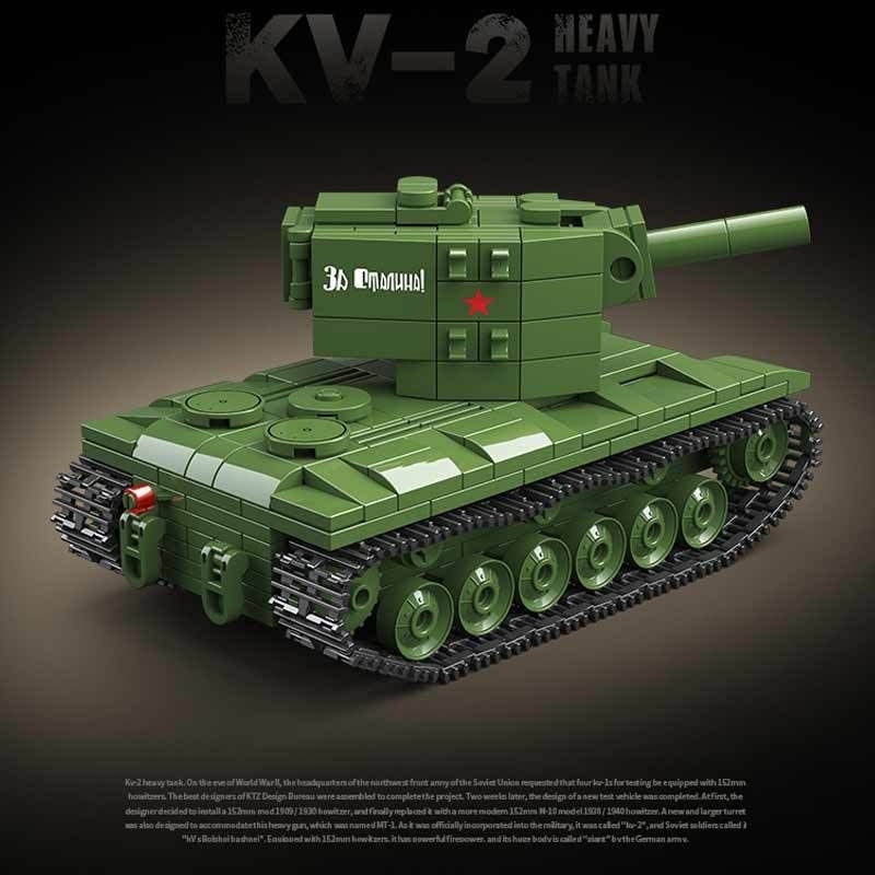 Đồ Chơi Lắp Ráp Xe Tăng Hạng Nặng KV-2 Quan guan Heavy Tank