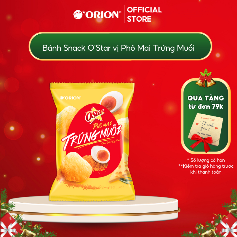 Bánh Snack ORION O'Star vị Phô Mai Trứng Muối 90G