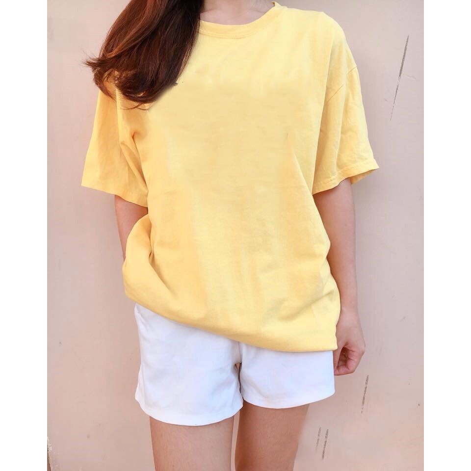 Áo thun trắng đen trơn ngắn tay dáng unisex nam nữ basic giá rẻ