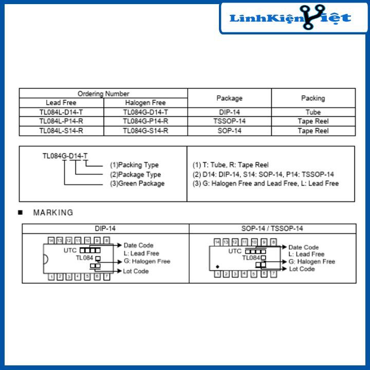IC chức năng TL084 14P cao cấp